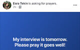 Aa simulation of Facebook's prayer request feature. (Facebook via AP)