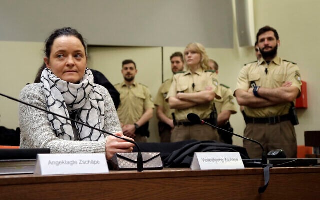 In this February 7, 2017 photo, terror suspect Beate Zschaepe sits in the court room waiting for her lawyers in Munich, Germany. (AP Photo/Matthias Schrader) In this February 7, 2017 photo, terror suspect Beate Zschaepe sits in the court room waiting for her lawyers in Munich, Germany. (AP Photo/Matthias Schrader)