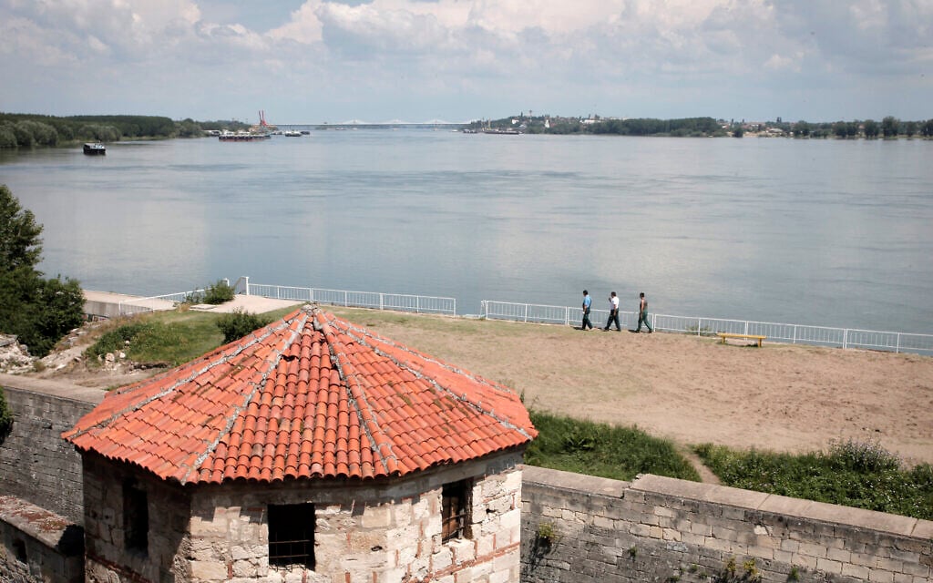 A view of the Danube River from the town of Vidin, Bulgaria, with the new bridge between Bulgaria and Romania in the distance. (AP Photo/Valentina Petrova)