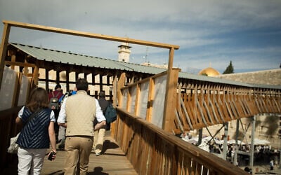 The Mughrani Bridge entrance to the Temple Mount compound in the Old City of Jerusalem, on November 07, 2016. (Sebi Berens/Flash90)