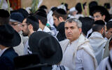 File: Then-Minister of Jerusalem Affairs Ze'ev Elkin attends Sukkot prayers at the Western Wall in Jerusalem, on September 30, 2018. (Yonatan Sindel/Flash90)