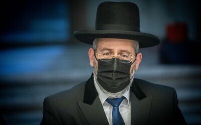 Chief Ashkenazi Rabbi David Lau in Jerusalem, on March 25, 2021. (Yonatan Sindel/Flash90)