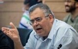 Likud MK David Bitan attends a Knesset Arrangements Committee meeting on June 23, 2021. (Yonatan Sindel/Flash90)