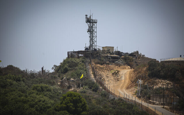 An IDF military outpost on the border between Israel and Lebanon, July 20, 2021. (David Cohen/Flash90) An IDF military outpost on the border between Israel and Lebanon, July 20, 2021. (David Cohen/Flash90)