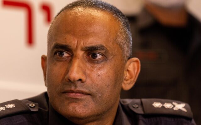 Fire Commissioner Dedy Simhi attends a press conference regarding the major fire which broke out in a forest outside of Jerusalem, on August 15, 2021. (Yonatan Sindel/Flash90)