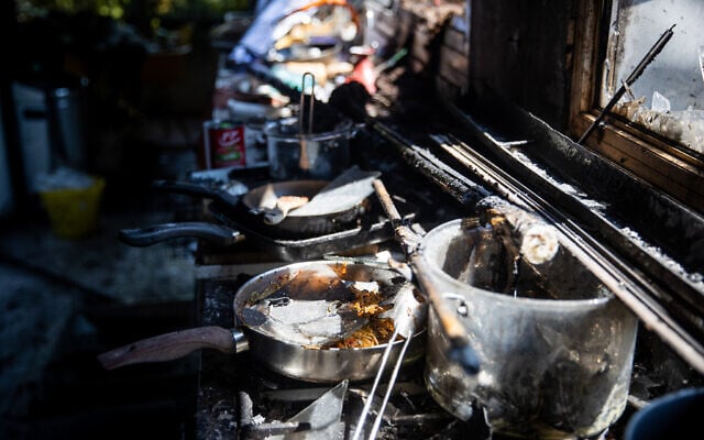 View of the damage caused to a house in Moshav Giv'at Ye'arim, following a major fire which broke out yesterday, August 17, 2021. (Yonatan Sindel/Flash90) View of the damage caused to a house in Moshav Giv'at Ye'arim, following a major fire which broke out yesterday, August 17, 2021. (Yonatan Sindel/Flash90)
