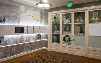 Part of the permanent exhibition of the Anne Frank Center at the University of South Carolina in Columbia. (The University of South Carolina via JTA)