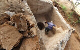 An ancient winepress unveiled in Ramat Hasharon. (Yoli Schwartz/Israel Antiquities Authority)