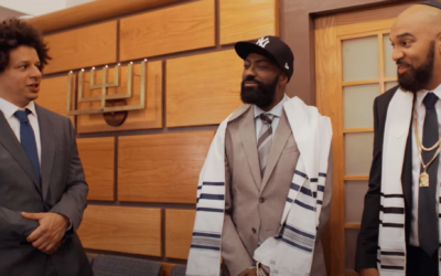 (L-R) Eric Andre, Desus Nice and The Kid Mero in The Village Temple in New York City, in an episode of "Desus & Mero." (Screen capture/YouTube)