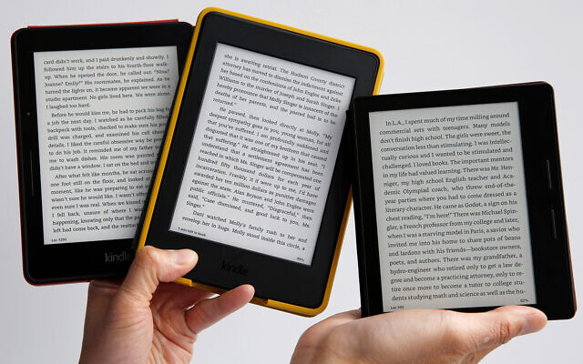 Illustrative image of Amazon Kindle e-readers, April 28, 2016, in New York. (AP/Kathy Willens)