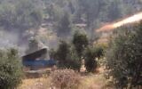 Hezbollah fires rockets toward Israel on July 8 2021 (Screencapture)