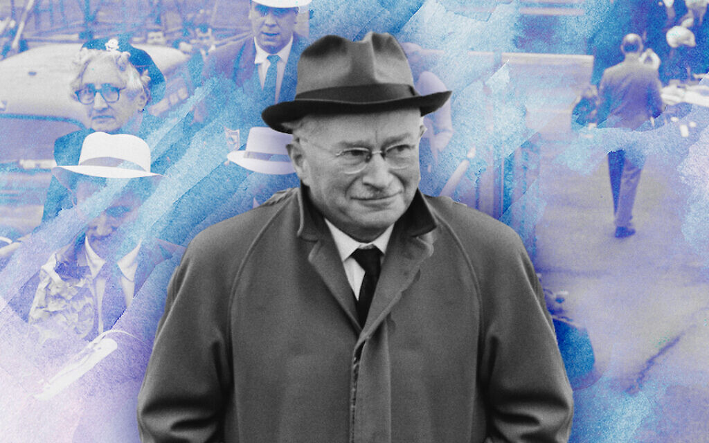 Ludwig Guttmann (Design by Emily Burack; photo via Keystone/Hulton Archive/Getty Images via JTA)