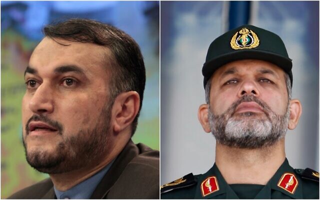 Combination photo, from left: Hossein Amirabdollahian, Gen. Ahmad Vahidi (AP Photos/Misha Japaridze, Vahid Salemi, File) Combination photo, from left: Hossein Amirabdollahian, Gen. Ahmad Vahidi (AP Photos/Misha Japaridze, Vahid Salemi, File)