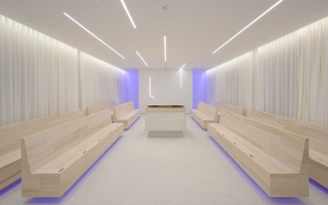 A view inside the synagogue at the University of Potsdam. (Maro Niemann/ via JTA)