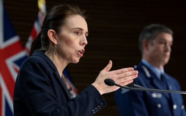 New Zealand's Prime Minister Jacinda Ardern (left) and Police Commissioner Andrew Coster (right) speak during a press conference in Wellington, on September 4, 2021. (Mark Mitchell/Pool/AFP) New Zealand's Prime Minister Jacinda Ardern (left) and Police Commissioner Andrew Coster (right) speak during a press conference in Wellington, on September 4, 2021. (Mark Mitchell/Pool/AFP)