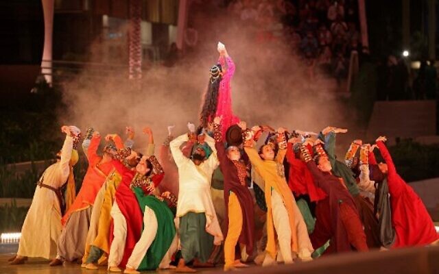 Artists perform during the opening ceremony of the Dubai Expo 2020, on September 30, 2021. (Giuseppe Cacace/AFP)