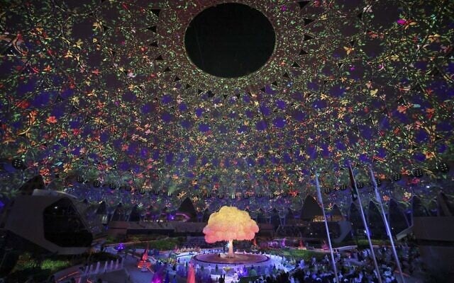 A general view shows the opening ceremony of the Dubai Expo 2020, on September 30, 2021. (Karim Sahib/AFP)
