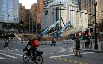 Construction continues on St. Nicholas Greek Orthodox Church and National Shrine across the street from the 9/11 Memorial and Museum on September 08, 2021 in New York City. (Chip Somodevilla/Getty Images/AFP)