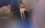 Turkish President Tayyip Erdogan prepares to leave the Turkish Consulate General en route to the United Nations on September 21, 2021 in New York City. (Michael M. Santiago/Getty Images N. America/Getty Images via AFP)