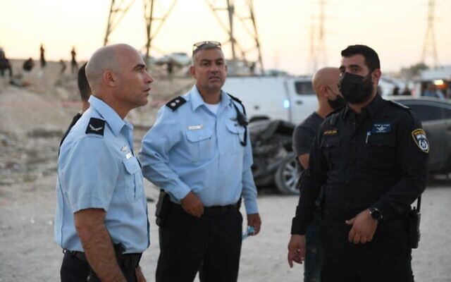Police at the scene of a murder in the Negev, on September 21, 2021. (Israel Police) Police at the scene of a murder in the Negev, on September 21, 2021. (Israel Police)