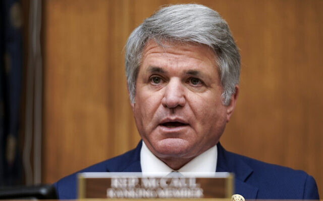 Republican Representative Michael McCaul of Texas speaks during a US House Committee on Foreign Affairs hearing on Capitol Hill on March 10, 2021, in Washington. (Ken Cedeno/ Pool via AP)