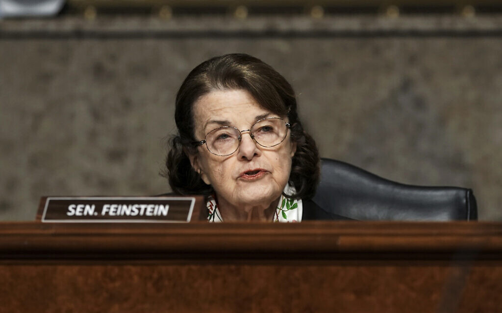 Sen. Dianne Feinstein speaks during a Senate Committee on Homeland Security and Governmental Affairs and Senate Committee on Rules and Administration joint hearing on March 3, 2021, examining the January 6 attack on the US Capitol in Washington, DC.(Greg Nash/Pool Photo via AP) Sen. Dianne Feinstein speaks during a Senate Committee on Homeland Security and Governmental Affairs and Senate Committee on Rules and Administration joint hearing on March 3, 2021, examining the January 6 attack on the US Capitol in Washington, DC.(Greg Nash/Pool Photo via AP)