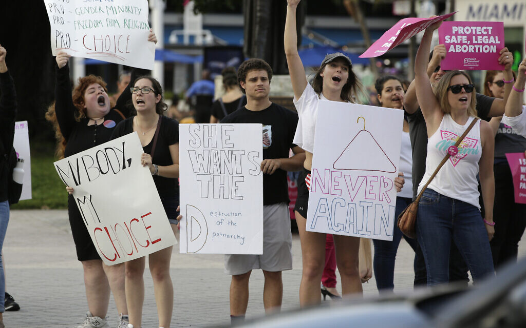 In this May 23, 2019 file photo, demonstrators chant slogans during a rally in support of abortion rights in Miami. (AP Photo/Lynne Sladky, File) In this May 23, 2019 file photo, demonstrators chant slogans during a rally in support of abortion rights in Miami. (AP Photo/Lynne Sladky, File)