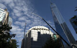 The St. Nicholas Greek Orthodox Church and National Shrine, center, is nearing completion, Wednesday, Sept. 8, 2021, at the World Trade Center in New York. (AP/Mark Lennihan)
