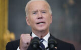 US President Joe Biden speaks in the State Dining Room at the White House, on Thursday, September 9, 2021, in Washington, DC. (AP Photo/Andrew Harnik)
