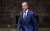 Britain's Foreign Secretary Dominic Raab arrives at 10 Downing Street, in London, September 15, 2021. (AP Photo/Alberto Pezzali)