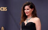 Kathryn Hahn arrives at the 73rd Primetime Emmy Awards on Sunday, Sept. 19, 2021 in Los Angeles. (AP Photo/Chris Pizzello)