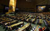 United Nations Secretary-General Antonio Guterres speaks at a high-level meeting to commemorate the 20th anniversary of the adoption of the Durban Declaration during the 76th Session of the UN General Assembly at United Nations headquarters in New York, on September 22, 2021. (John Angelillo/Pool Photo via AP)