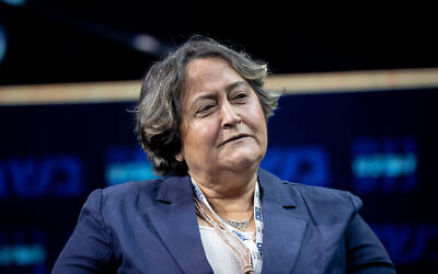 Yaffa Ben David, head of Israel's Teacher's Union in Jerusalem, on March 15, 2021. (Yonatan Sindel/Flash90)
