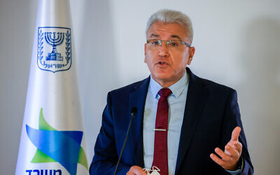 Coronavirus czar Prof. Salman Zarka attends a press conference about the coronavirus in Jerusalem on August 29, 2021. (Olivier Fitoussi/Flash90)