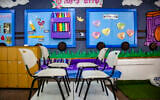 View of a classroom in a girls school in Tzfat, August 30, 2021.  (David Cohen/Flash90)