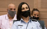 Israel Prisons Service Commissioner Katy Perry speaks during a Knesset Public Security Committee meeting on September 13, 2021. (Olivier Fitoussi/Flash90)