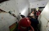 A Bnei Brak building is evacuated on September 16, 2021 after cracks appear on the walls (Fire and Rescue Service)