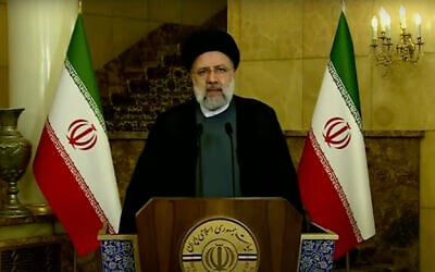 Iranian President Ebrahim Raisi speaks in recorded video message to the UN General Assembly, on September 21, 2021. (Screenshot/YouTube)