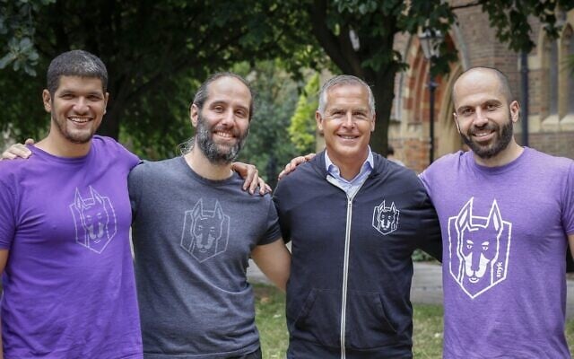 Snyk's leadership team from left to right: Assaf Hefetz, founder and CTO, Guy Podjarny, founder and president, Peter McKay, CEO, and Danny Grander, founder and security lead. Courtesy Snyk's leadership team from left to right: Assaf Hefetz, founder and CTO, Guy Podjarny, founder and president, Peter McKay, CEO, and Danny Grander, founder and security lead. Courtesy