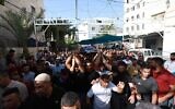 Palestinians participate in the funeral of Ra'id Jadullah, 39, on Wednesday, September 1, 2021; Jadullah was allegedly shot by Israeli troops (WAFA)