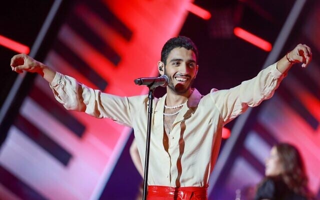 Tamir Grinberg, the vocalist who won 'HaKochav Haba," the Keshet 12 reality music show, on September 1, 2021. (Courtesy: Keshet 12) Tamir Grinberg, the vocalist who won 'HaKochav Haba," the Keshet 12 reality music show, on September 1, 2021. (Courtesy: Keshet 12)