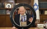 Prime Minister Naftali Bennett holds a Q & A session on TikTok on September 1, 2021. (Koby Gideon/GPO)
