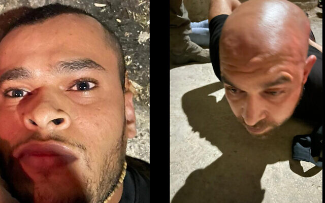 Munadil Nafiyat (L) and Iham Kamamji (R), the two last Palestinian fugitives from the Gilboa Prison jailbreak, are arrested on September 19, 2021 (Courtesy) Munadil Nafiyat (L) and Iham Kamamji (R), the two last Palestinian fugitives from the Gilboa Prison jailbreak, are arrested on September 19, 2021 (Courtesy)