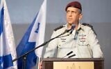 IDF Chief of Staff Aviv Kohavi speaks at a ceremony on the Israel Navy's Haifa Base, on September 2, 2021. (Israel Defense Forces)
