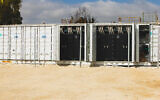 Nofar Energy's first solar energy storage batteries at Kibbutz Nir Yitzhak in southern Israel. (Nofar Energy)