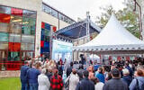 Siberian Jews celebrate the opening of a new Jewish education center in Tomsk, Russia, Sept. 12, 2021. (Levy Kaminetzky via JTA)