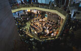 The Jerusalem Street Orchestra performing at the city's Clal Building, a classical musical festival returning October 26-28, 2021 (Courtesy Jerusalem Street Orchestra)