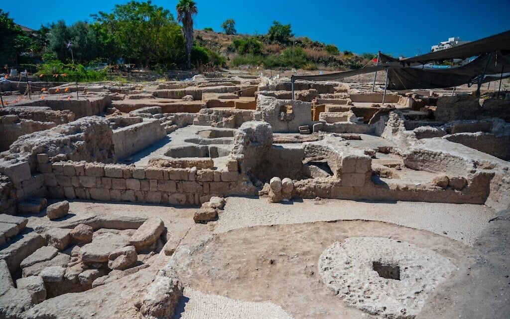 The Byzantine winepress uncovered in Yavne (Yaniv Berman/IAA)