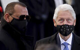 Former President Bill Clinton and former MLB baseball player Alex Rodriguez are seen ahead of President-elect Joe Biden's inauguration ceremony, Wednesday, Jan. 20, 2021, in Washington. (Jonathan Ernst/Pool Photo via AP)