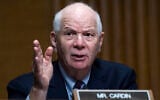 Sen. Ben Cardin, Democrat-Maryland, speaks during a Senate Finance Committee hearing on Capitol Hill in Washington, June 8, 2021. (Tom Williams/Pool via AP)